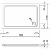 Brodzik niski 140x100 cm kompletny z syfonem i nóżkami - 3