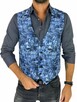 GIOVANNI PERA kamizelka męska D628 niebieska napisy jeans - 2