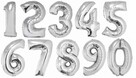Balon foliowy-cyfra cyferka. W kształcie cyfry złote srebrne - 3