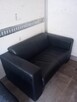 Sofa kanapa dwuosobowa skórzana czarna sofy kanapy skórzane - 4