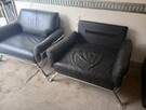 Fotel duży czarny skórzany do domu salonu fotele skórzane - 2
