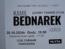 4 bilety koncert Kamil Bednarek 20.10.24 torwar - 2