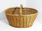 Duży kosz wiklinowy o wymiarach 52 × 35 × 33 cm (wysokość z - 2
