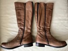 OKAZJA kozaki typu oficerki w kolorze beżowo - brązowym - 2