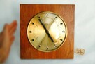 Zegar ścienny Weimar mosiądz teak modernizm Niemcy GDR - 2