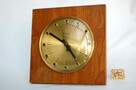 Zegar ścienny Weimar mosiądz teak modernizm Niemcy GDR - 5