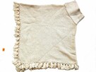 Poncho, ponczo damskie kremowobiałe, Portugalia wełna melanż - 2