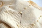 Sweter damski z wełną 34 XS ecru kremowobiały, perły - 6
