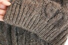 Sweter damski narzutka wełna moher akryl brąz - 4