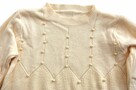 Sweter damski z wełną 34 XS ecru kremowobiały, perły - 2