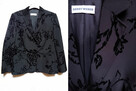 Gerry Weber czarna marynarka/żakiet damski 42XL kwiaty welur - 4