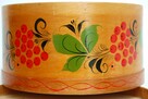 Chochłoma jarzębina ręcznie malowany okrągły pojemnik drewno - 8