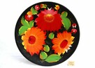 Drewniany, malowany talerz do powieszenia chochłoma Rosja - 9