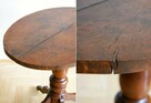 Przedwojenny stolik drewniany, kawowy, na jednej nodze - 7