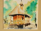 Krzysztof Miazek, architektura drewniana, cerkiew, akwarela - 4