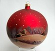 Bombka szklana ręcznie malowana 15 cm, pejzaż, rękodzieło - 4