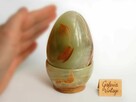 Duże jajko z kamienia z podstawką, onyks pakistański 11 cm - 2