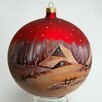 Bombka szklana ręcznie malowana 15 cm, pejzaż, rękodzieło - 6