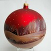 Bombka szklana ręcznie malowana 15 cm, pejzaż, rękodzieło - 5