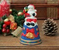 Święty Mikołaj, ręcznie malowana figurka, dzwonek, porcelana - 4