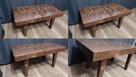 STOLIK KAWOWY drewniany z litego drewna ława stół rustyk loft - 5