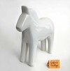 Koń szwedzki, porcelana, biały konik, figurka, Szwecja folk - 5