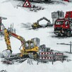 Bawełniana Poszewka Na Poduszkę 50x50 – Koparki i Ciężarówki - 2