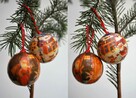Bombka, francuskie bombki decoupage, vintage, Mikołaj 6 szt. - 6