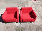 Fotel 2 sztuki niski czerwony do salonu Kraków
