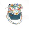 Torebka Sakiewka Turkusowa z Motywem Ludowych Kwiatów – Handmade - 3