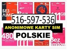 gsm Zarejestrowane KARTY SIM startery telefoniczne ANONIMOWE