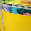 Worko-Plecak Żółty z Motywem Piórek – Handmade z Ukrytą Kieszenią na Zamek - 8