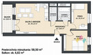 Bilitewskiego- 58 m2, miejsce parkingowe, 3 pok, balkon - 8