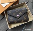 Portfel LV Louis Vuitton Victorine skóra monogram canvas róż
