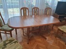 Stół z litego drewna i 8 krzeseł + regał gratis. - 2