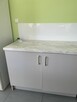 Meble kuchenne 260 cm – 2 szafki, blat, zlew, baterie