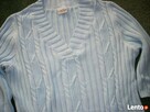 Modny SWETER Warkocze Dekolt V j nowy 42 44 - 3