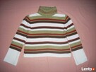 Ciepły Sweter z Golfem Khaki Pasy 36 38 - 2