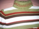 Ciepły Sweter z Golfem Khaki Pasy 36 38 - 5