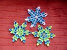 Śnieżynki, gwiazdki ozdoby na choinkę kanzashi - 7