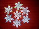 Śnieżynki, gwiazdki ozdoby na choinkę kanzashi - 5