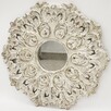 Stylizowane okrągłe lustro w rzeźbionej kwiatowej ramie - 4