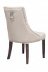 Krzesło tapicerowane z kołatką pinezkami chesterfield nowe - 4