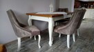 Krzesło tapicerowane z kołatką pinezkami chesterfield nowe - 3