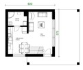Projekt domu 35m2 z poddaszem, Dom bez pozwolenia - 3