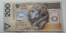 Banknoty 200zl z 1994r Destrukt hologramu/Przesunięcie druku - 6