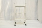 półka kosmetyczna biała metalowa na kółkach - 1