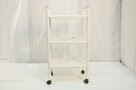 półka kosmetyczna biała metalowa na kółkach - 4