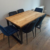 Dębowy stół z dostawkami - Nowoczesny drewniany loft lity - 2
