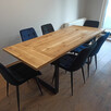 Dębowy stół z dostawkami - Nowoczesny drewniany loft lity - 1